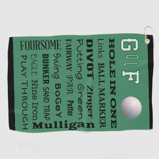 GOLF-Typografie für den Avid Golfer Golfhandtuch (Horizontal)