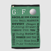 GOLF-Typografie für den Avid Golfer Golfhandtuch (Vorderseite)