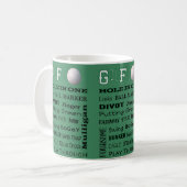 GOLF-Typografie für den Avid Golfer Kaffeetasse (Vorderseite Links)
