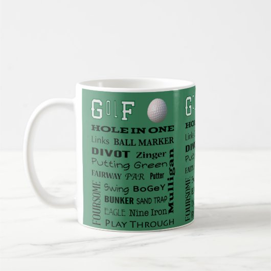 GOLF-Typografie für den Avid Golfer Kaffeetasse (Links)