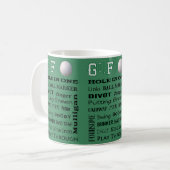 GOLF-Typografie Kaffeetasse (Vorderseite Links)