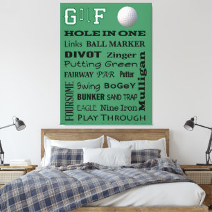 GOLF-Typografie Leinwanddruck
