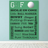 GOLF-Typografie Leinwanddruck (Insitu (Holzboden))