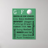 GOLF-Typografie Leinwanddruck (Vorderseite)