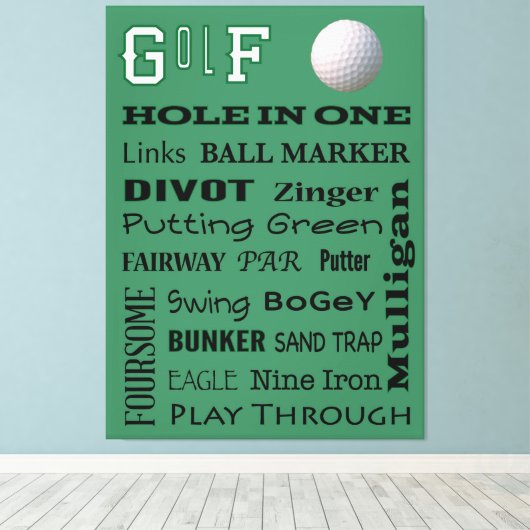 GOLF-Typografie Leinwanddruck (Insitu (Holzboden))