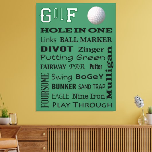 GOLF-Typografie Leinwanddruck (Insitu (Wohnzimmer))