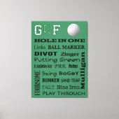GOLF-Typografie Leinwanddruck (Vorderseite)