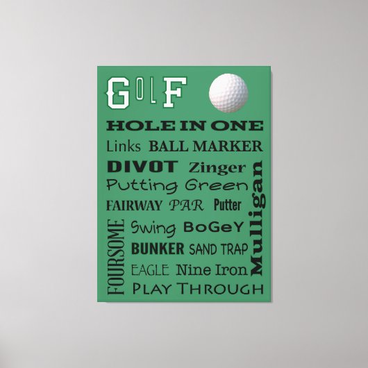 GOLF-Typografie Leinwanddruck (Vorderseite)