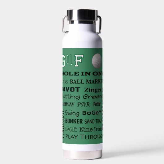 Golf Typografie Trinkflasche (Vorne)