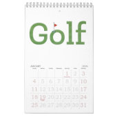 GOLF typography 2026 Hanging Wall Kalender (Jan 2026)