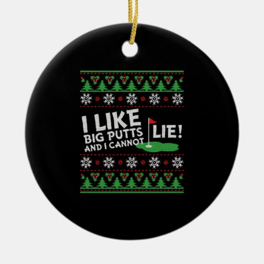 Golf Ugly Christmas Keramik Ornament (Vorne)