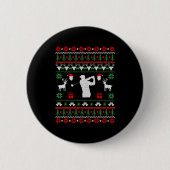 Golf Ugly Christmas Sweater Button (Vorderseite)