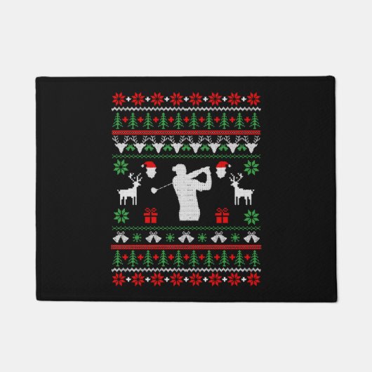 Golf Ugly Christmas Sweater Fußmatte (Vorderseite)