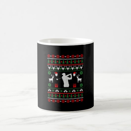 Golf Ugly Christmas Sweater Kaffeetasse (Mittel)