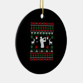 Golf Ugly Christmas Sweater Keramik Ornament (Rechts)