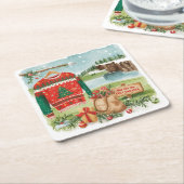 Golf Ugly Sweater Christmas for golfer Rechteckiger Pappuntersetzer (angewinkelt)