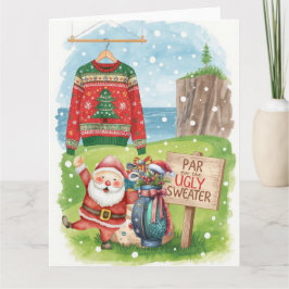 Golf Ugly Sweater Christmas Party  Karte