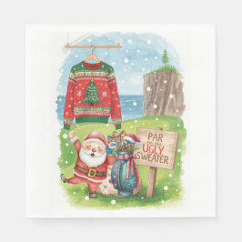 Golf Ugly Sweater Christmas Party Serviette