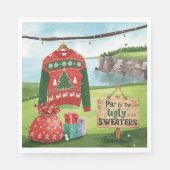 Golf Ugly Sweater Christmas Party  Serviette (Vorderseite)