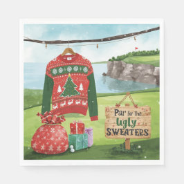 Golf Ugly Sweater Christmas Party  Serviette