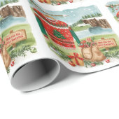 Golf Ugly Sweater Christmas Party with Santa Claus Geschenkpapier (Rolleneckpunkt)