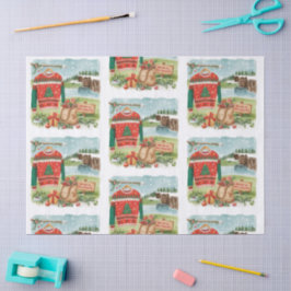 Golf Ugly Sweater Christmas Party with Santa Claus Seidenpapier