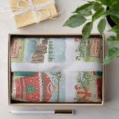 Golf Ugly Sweater Christmas Party with Santa Claus Seidenpapier (Geschenk)