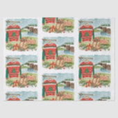 Golf Ugly Sweater Christmas Party with Santa Claus Seidenpapier (Vorderseite)