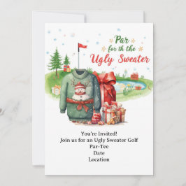 Golf Ugly Sweater Weihnachtskarte Party Einladung