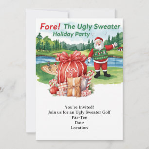 Golf Ugly Sweater Weihnachtskarte Party Einladung