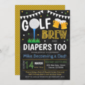 Golf- und Beer-Baby-Dusche - Einladung (Vorne/Hinten)