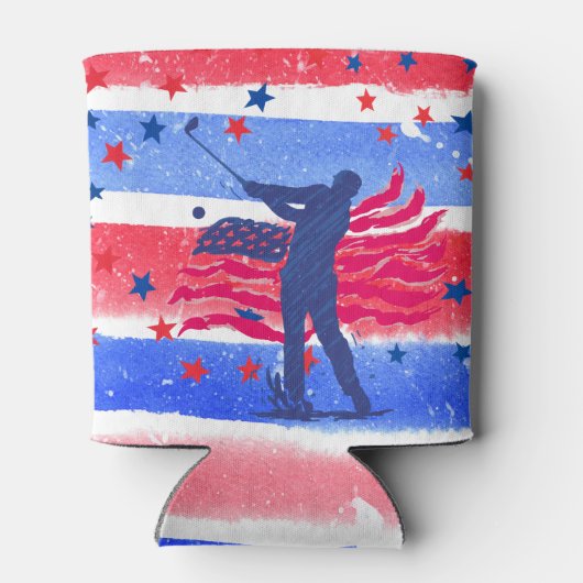 Golf und Bier deshalb bin ich hier am 4. Juli Dosenkühler (Rückseite)