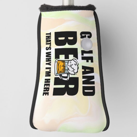 Golf und Bier deshalb bin ich hier Golf Headcover (Rotieren 90)