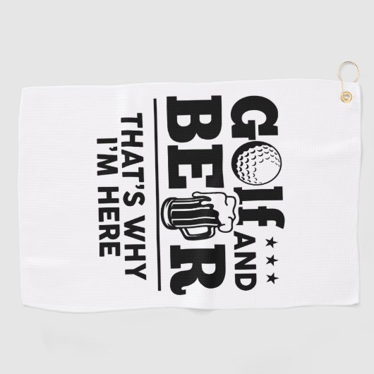 Golf und Bier Deshalb bin ich hier Golfhandtuch (Horizontal)