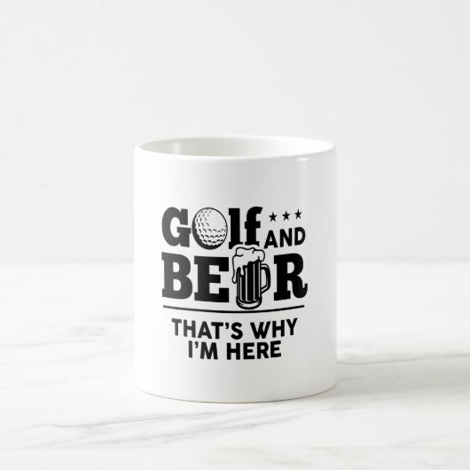 Golf und Bier Deshalb bin ich hier Kaffeetasse (Mittel)