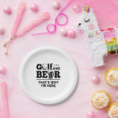 Golf und Bier Deshalb bin ich hier Pappteller (Party)