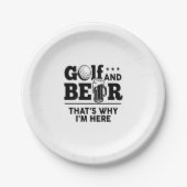 Golf und Bier Deshalb bin ich hier Pappteller (Vorderseite)