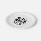 Golf und Bier Deshalb bin ich hier Pappteller (Schrägansicht)