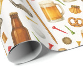 Golf und Bier für Golfer Geschenkpapier (Rolleneckpunkt)