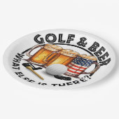 Golf und Bier für Golfer Party Pappteller (Schrägansicht)