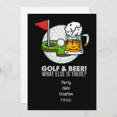 Golf- und Bier-Party für Golfer Einladung (Vorne/Hinten)