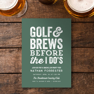 Golf und Bier vor der grünen Junggesellenparty des Einladung