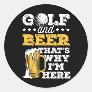 Golf und Bier-Witz Papa Lustiger Vatertag Trinken Runder Aufkleber