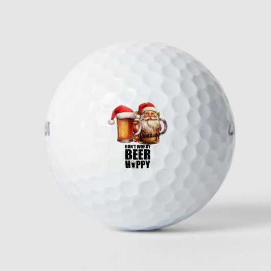 Golf und Bier zu Weihnachten Golfball (Vorderseite)