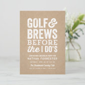 Golf und Bierbrauen bevor ich Kraftsackbachelor-Pa Einladung (Stehend Vorderseite)