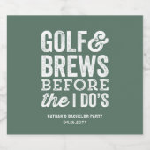 Golf und Bierbrauen vor der grünen Bachelor Party Bierflaschenetikett (Einzelnes Label)