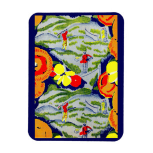 Golf und Blume Magnet