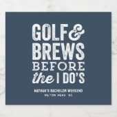 Golf und Brauen bevor ich's Bachelor-Party Bierflaschenetikett (Einzelnes Label)