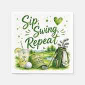 Golf und Kichern Lustige Golf-Wasserfarben-Serviet Serviette (Vorderseite)