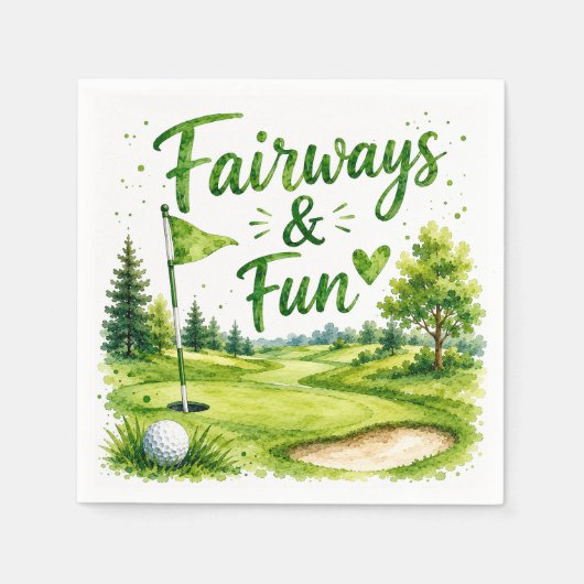 Golf und Kichern Lustige Golf-Wasserfarben-Serviet Serviette (Vorderseite)